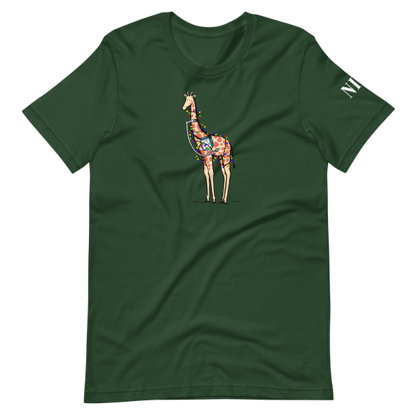 Z - NICU - Christmas Giraffe - Adult T-Shirt