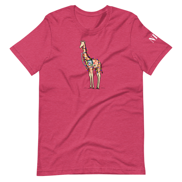 Z - NICU - Christmas Giraffe - Adult T-Shirt