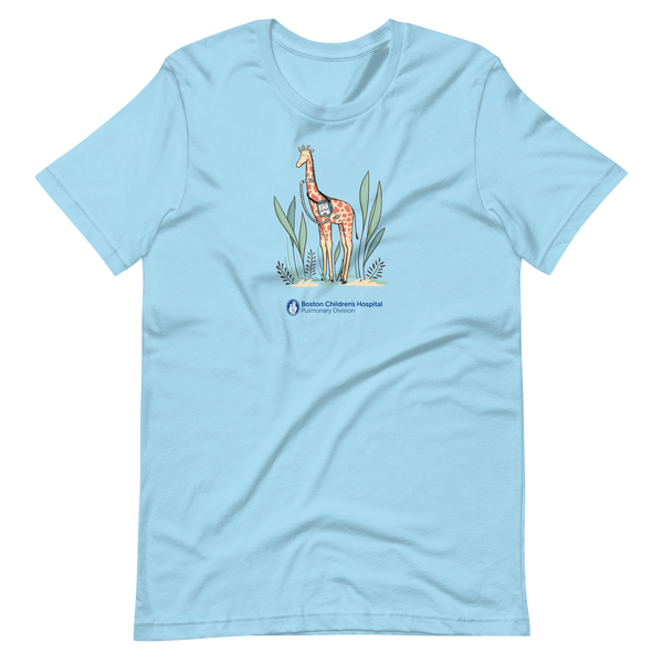 Z - Boston Children's Pulmonary Division - Junie The Giraffe - Adult T-Shirt