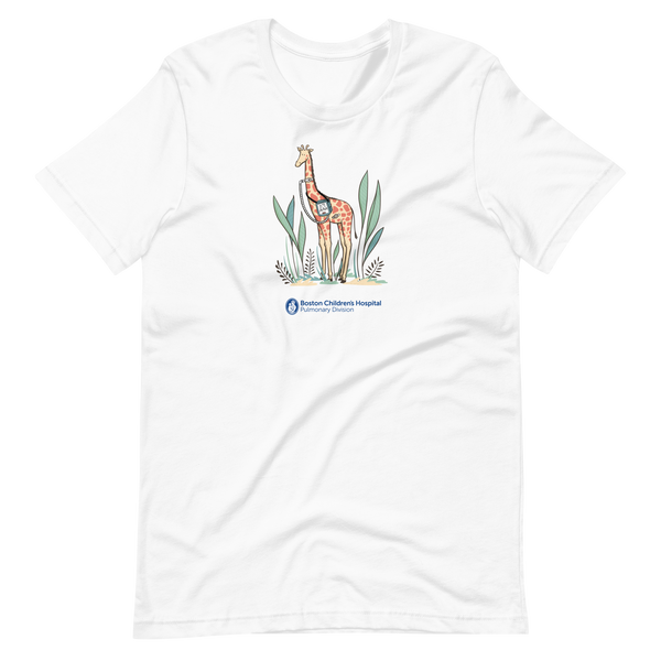 Z - Boston Children's Pulmonary Division - Junie The Giraffe - Adult T-Shirt